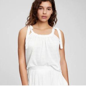GAP NWT Women's Crinkle Gauze Tie-Shoulder Tank Top